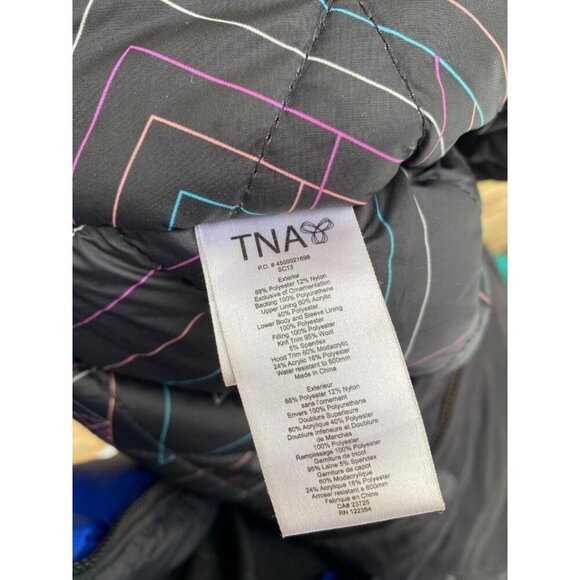 TNA Verbier Parka Jacket XS Black Fur Trim Coat - Picture 4 of 7